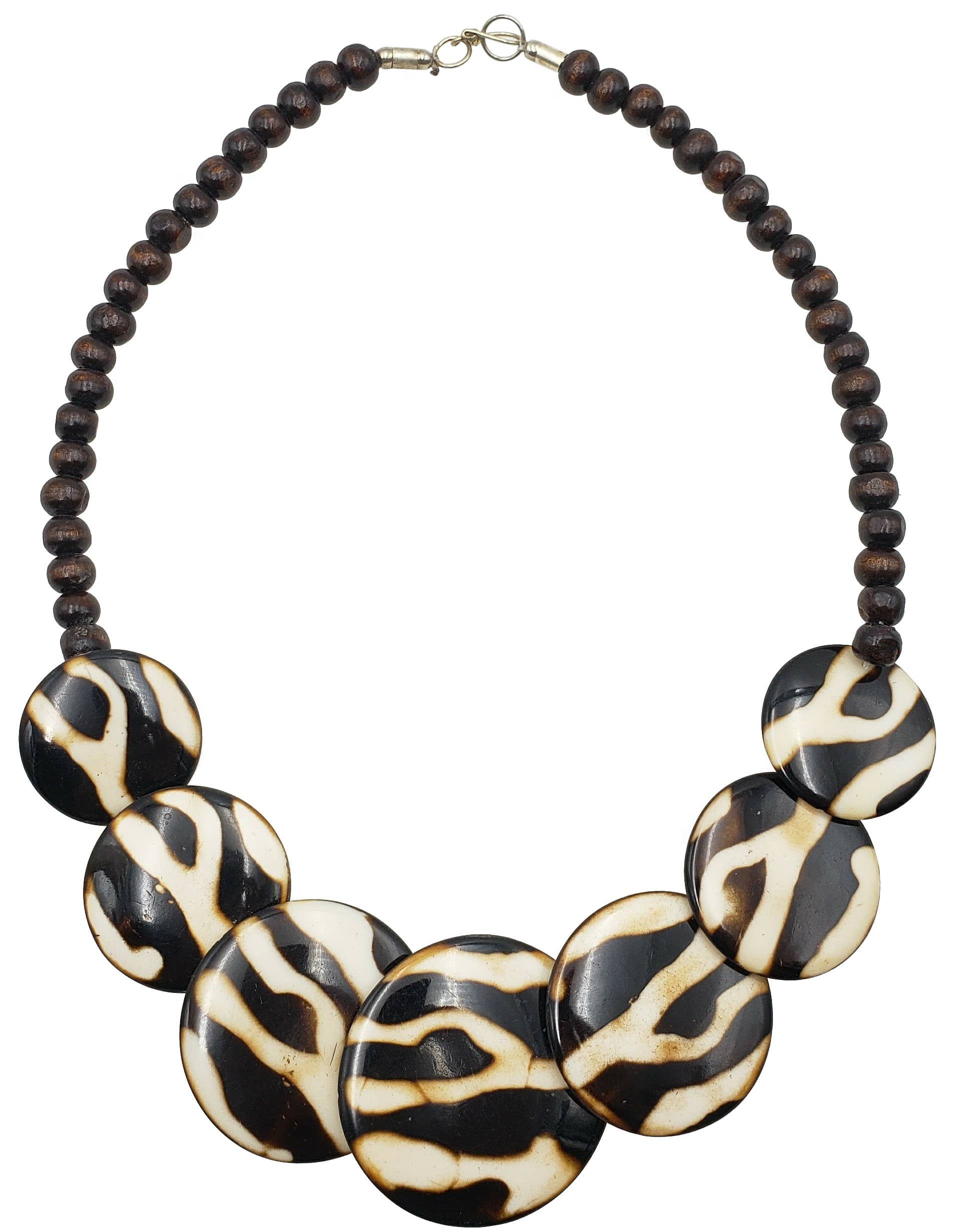 Treasure Jewelry - Venta al por mayor Collares de cuentas/perlas - Collar de resina con diseño batik y cuentas de madera6