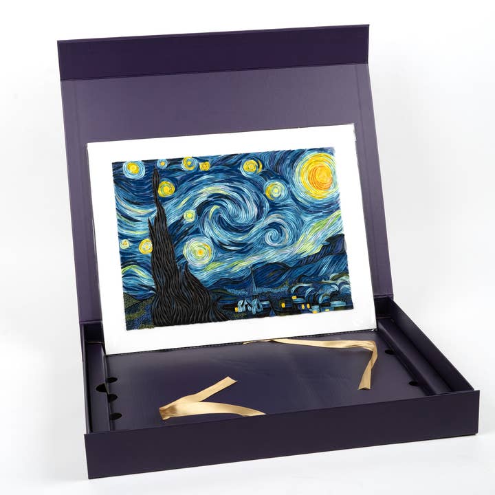 Quilling Card - Wholesale Art Print - Quilled Starry Night, Van Gogh Wall Art (15 in. X 11in)6