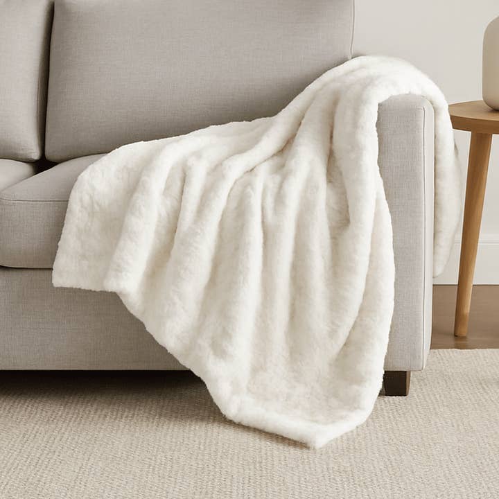 DaDa Bedding Luxury White Roses Fluffy Soft Sherpa Backside Faux Fur Throw Blanket (K11) for wholesale by DaDalogy Bedding