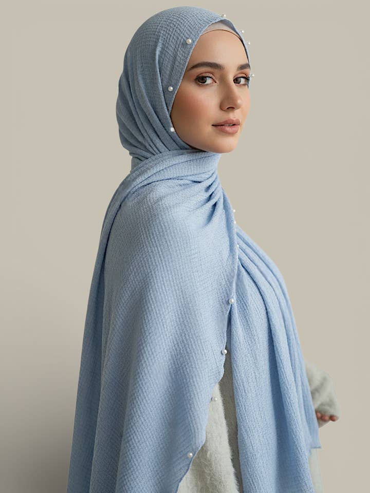 Pearl Crinkle Hijab - 17 Colors for wholesale by Queen of Hijab (USA Duty Paid)