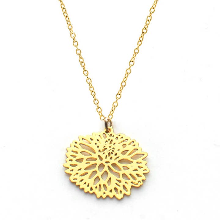 November Birth Flower Necklace - Chrysanthemum for wholesale by Brevity.