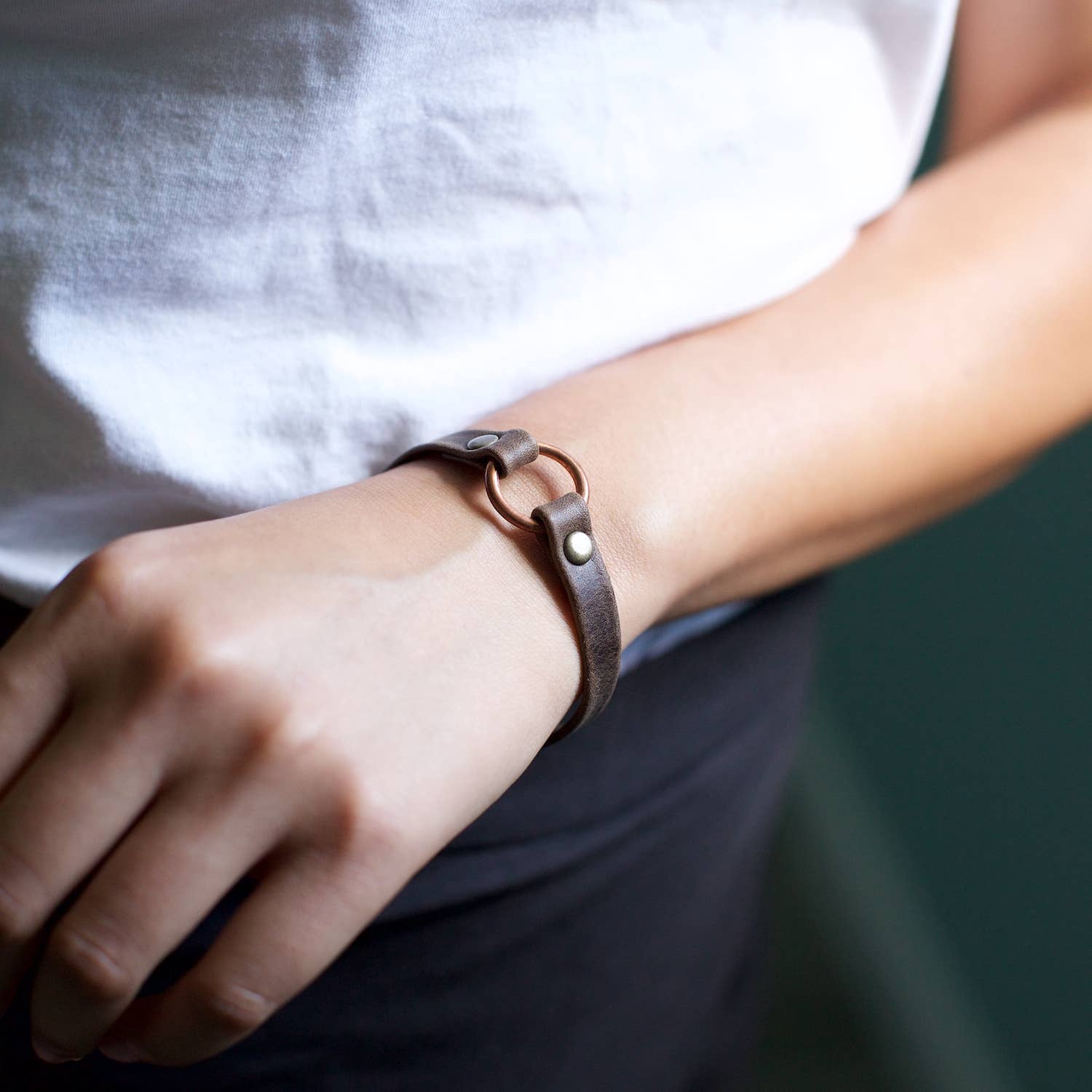 Lucia's Imports - Venta al por mayor Brazalete - Pulsera de cuero con brida de cobre5