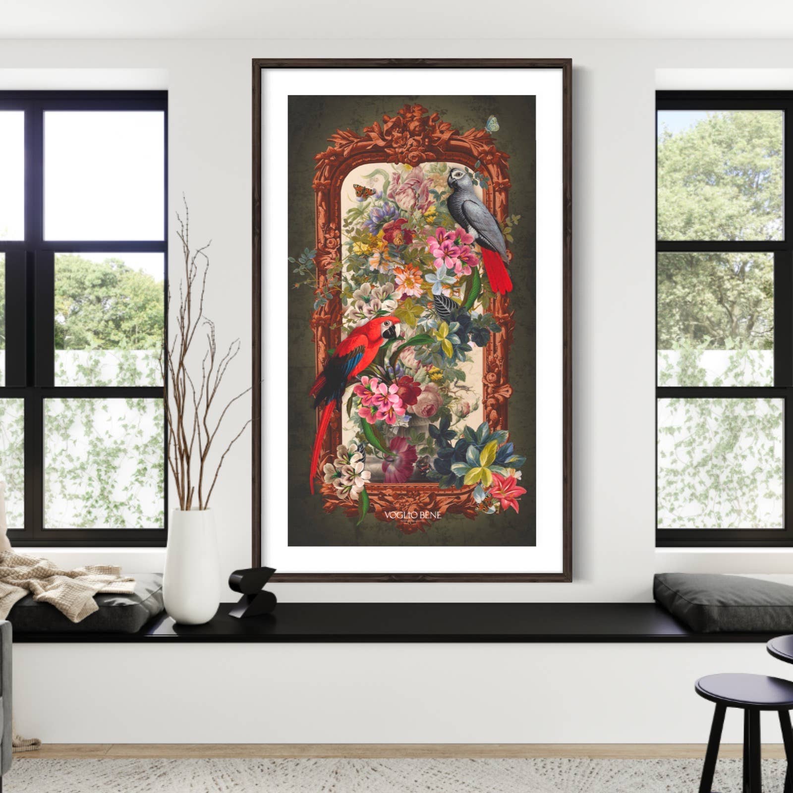 Voglio Bene - Wholesale Drape - 144 PARROTS WALL HANGING1