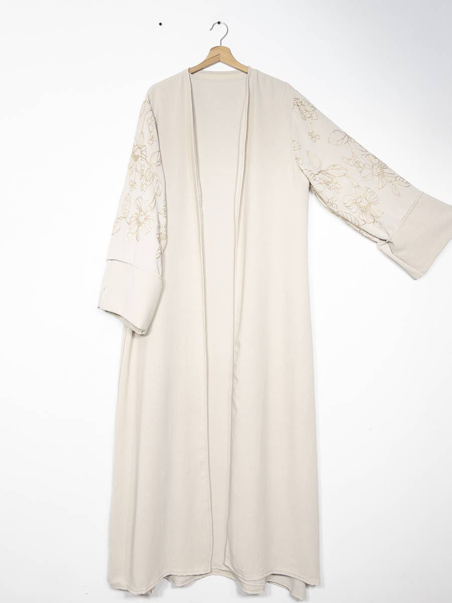 IDEAL OUTFIT – wholesale Top & skirt set – Women's – 2-piece set floral embroidery kimono abaya ref:en2511jazz16