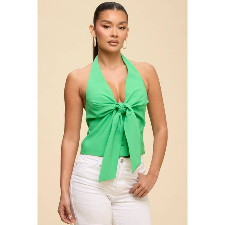 KNOT HALTER VEST TOP for wholesale by Luxxel
