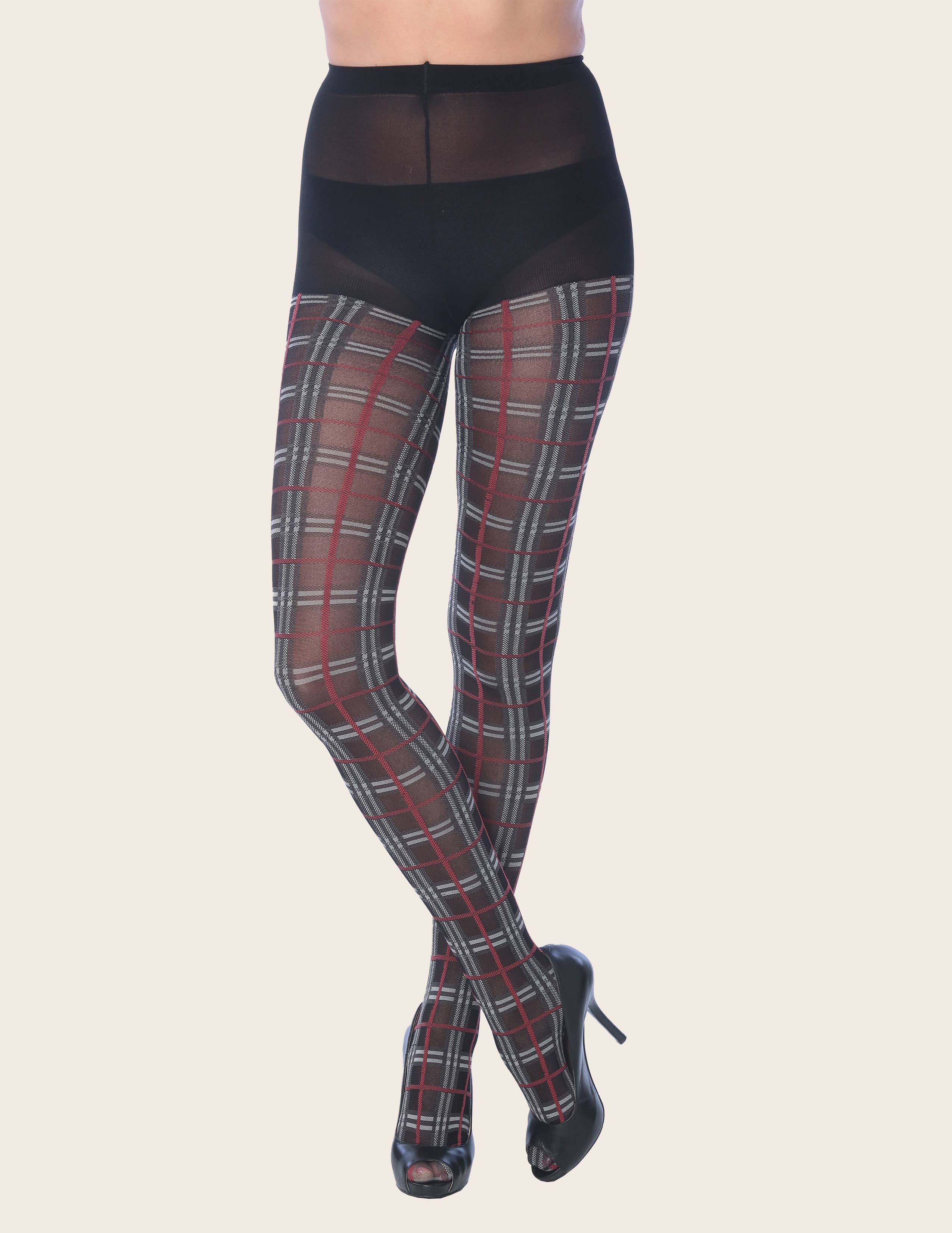 Isadora, Tipi toe, & James Fiallo - Wholesale Tights - Women's - Isadora Women Colored Checkered Sexy Fashion Tights6