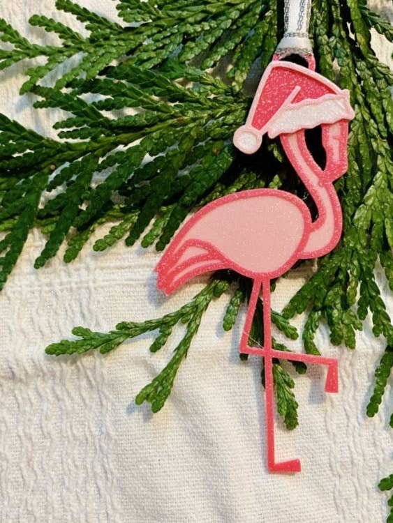 Ornement imprimé 3D Fa-la-la-Lamingo pour la vente par R+D