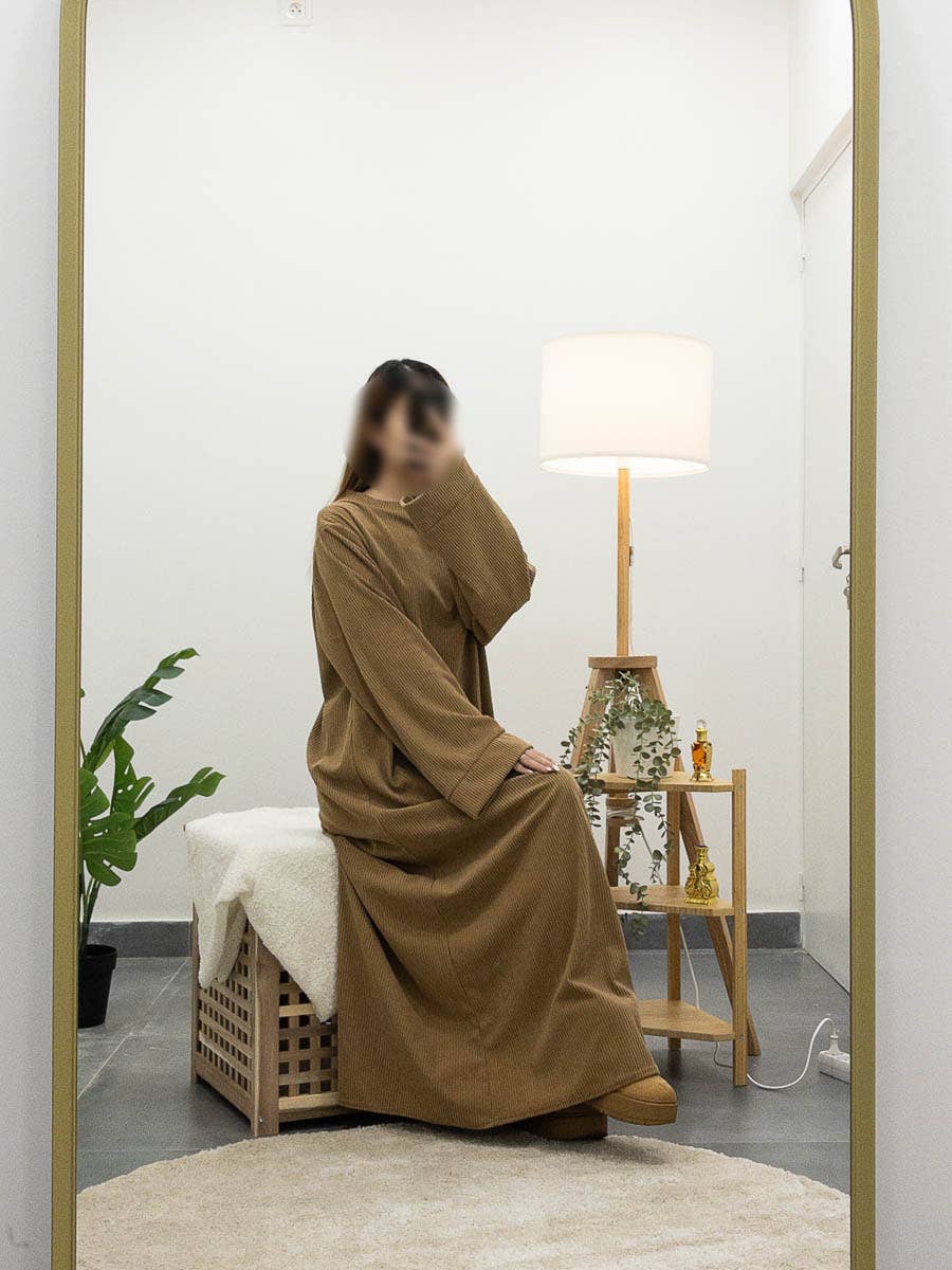 IDEAL OUTFIT - Vente Robe – femme - Abaya longue ref:2393B-côtelé10