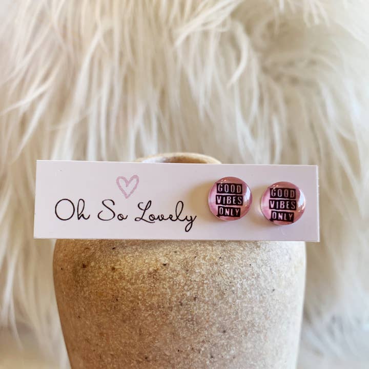 Good Vibes Only Earrings for wholesale by Oh So Lovely