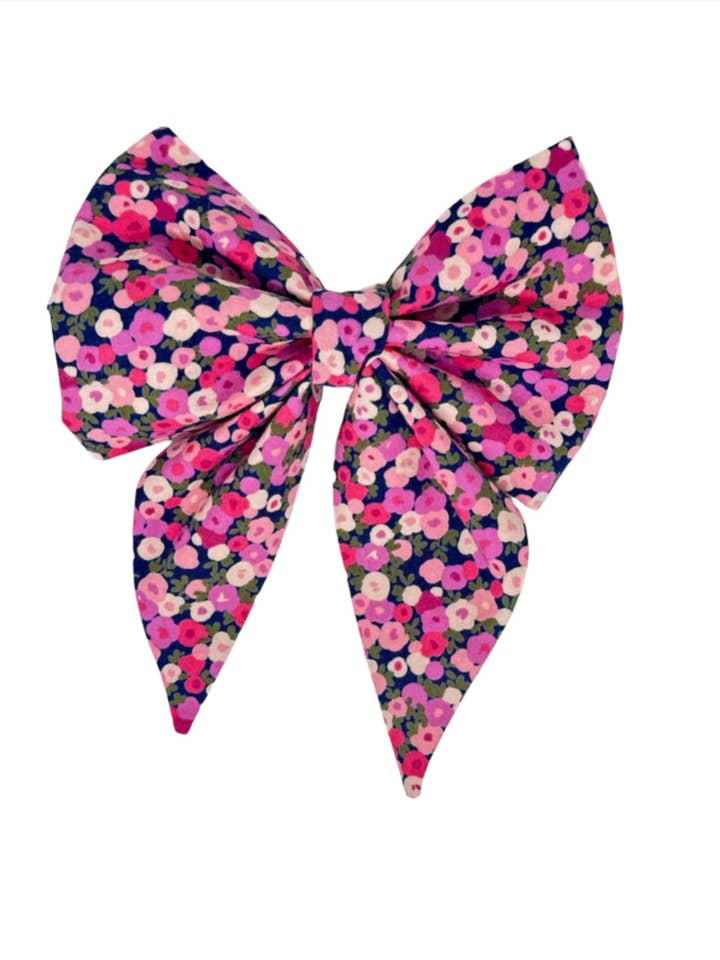 Pink Posies Forever Fuchsia Dog Bow for wholesale by The Magnolia Pet Co.
