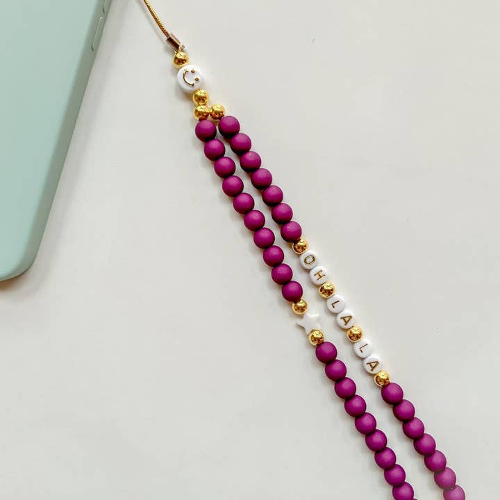 PetitAtelier0711 - Wholesale Phonecase Strap - Mobile phone necklace with pearls and smiley2