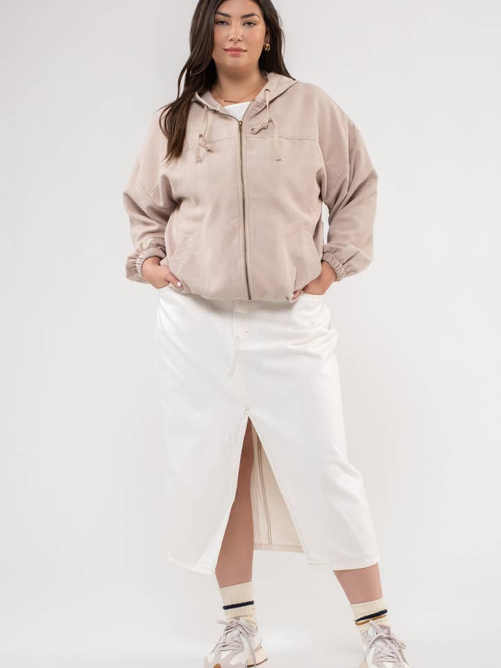 Blu Pepper - Wholesale Jacket - Women's - PLUS CORDUROY ZIP UP JACKET21