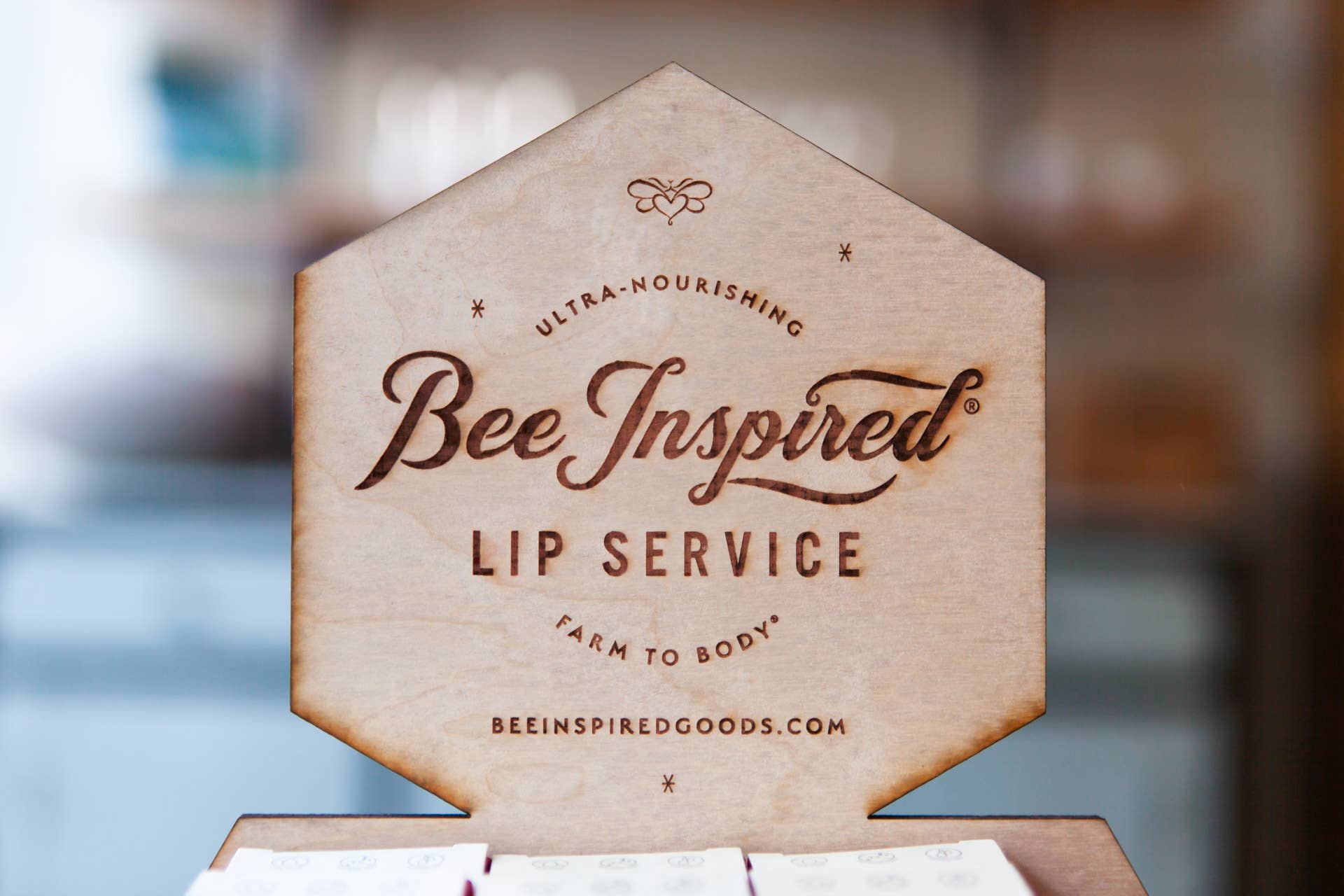Bee Inspired - Wholesale Retailer Display - Accessories - Lip Service Display | Lip Scrubs & Lip Glosses Included4