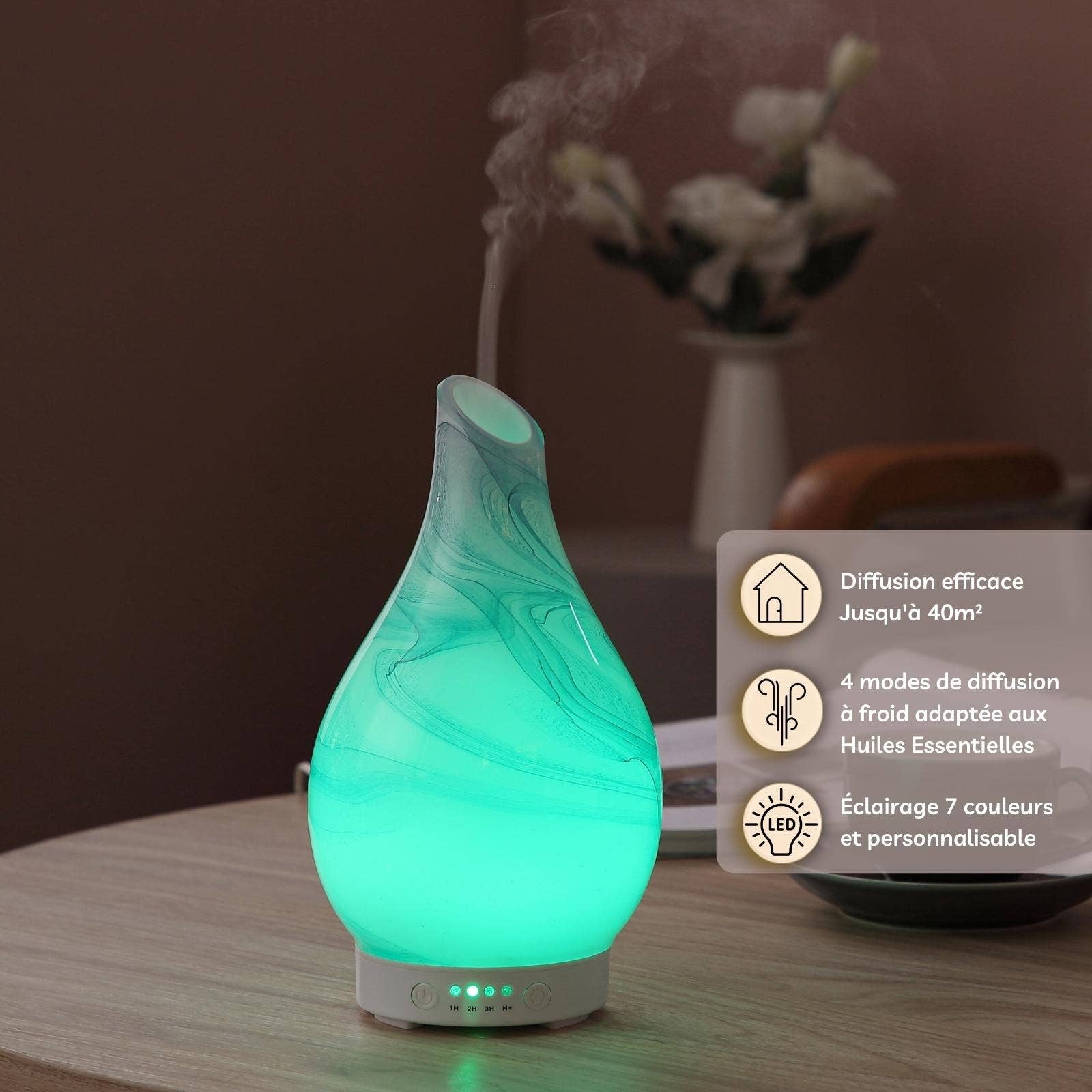 Zen'Arôme – difusor elétrico por atacado – Difusor de vidro YangTsé com fragrância e óleo essencial2