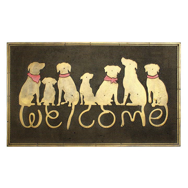 RugSmith – wholesale Door mat – RugSmith Moulded Dog Welcome Rubber Doormat, 18" x 30"