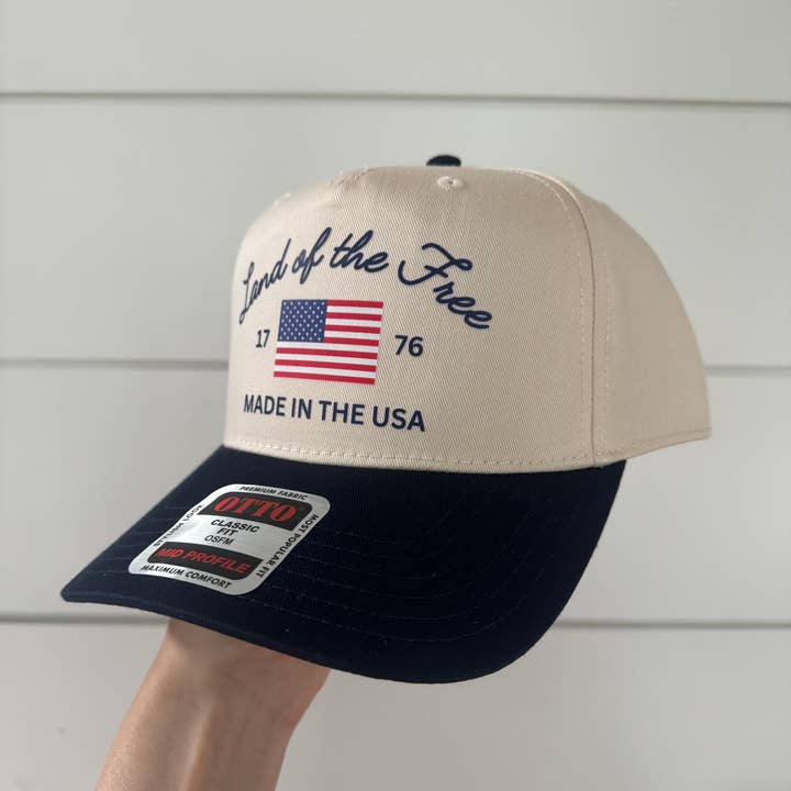 Flourish Hat Co. - Wholesale Trucker Hat - Women's - Land of the Free Trucker Hat | Navy/Red/Cream