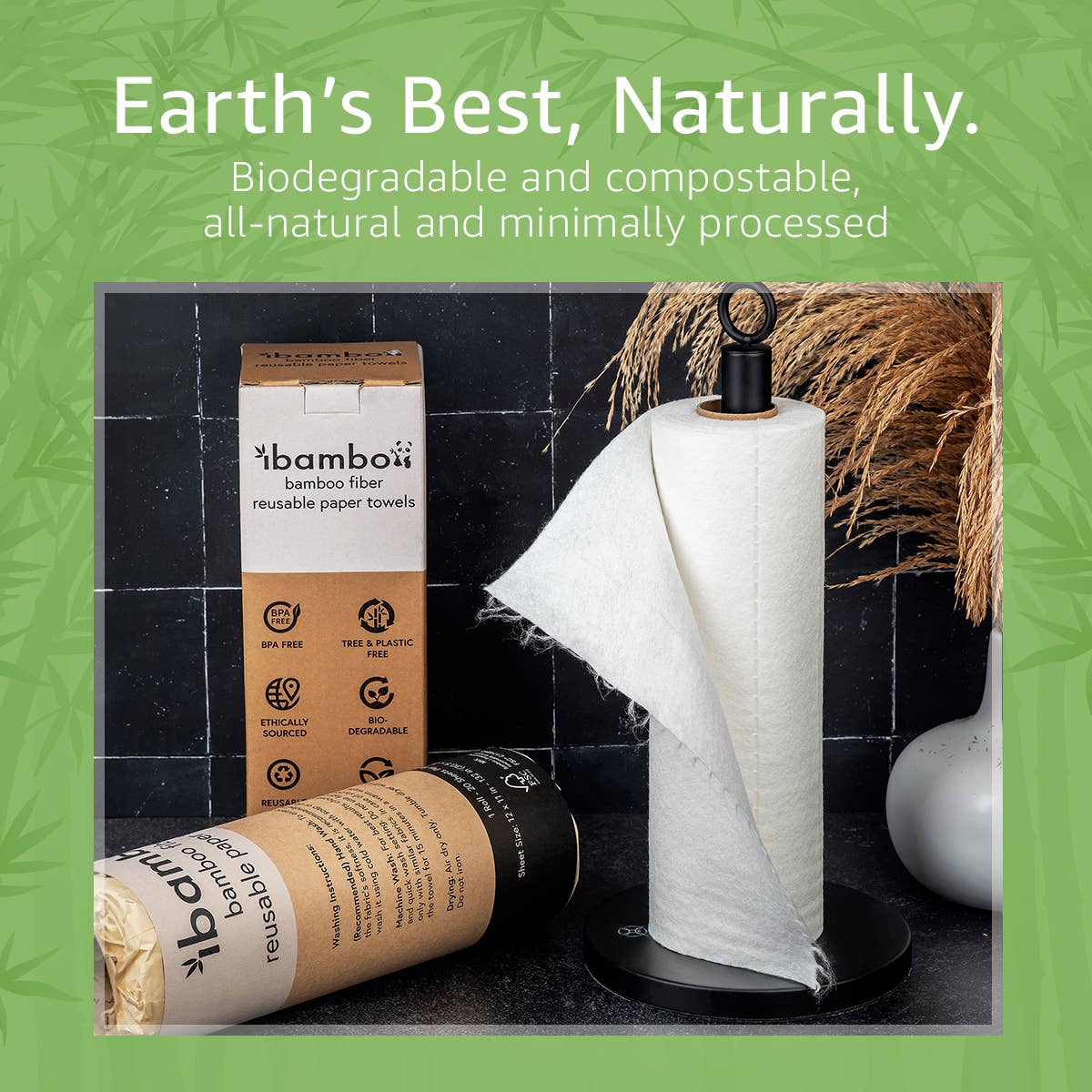 Ibambo - Wholesale Paper Towels - Ibambo Reusable Bamboo Paper Towels - 2 Rolls - 40 Sheets7