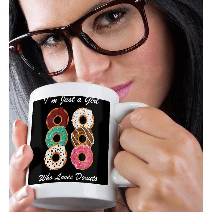 3dRose - Wholesale Coffee Mug - 3dRose, Iam Just a Girl Who Loves Donuts Food Sweet Cake, Mug9