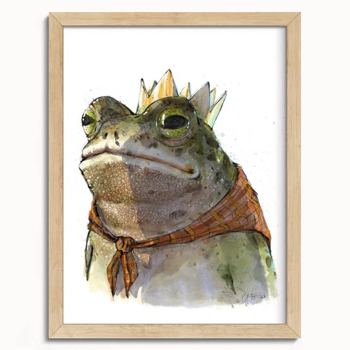 The Ugly Cat Studio - Wholesale Art Print - Toad King Watercolour Fine Art Print17