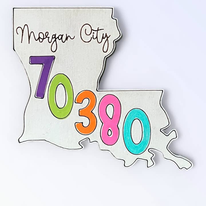 Geaux Magnolia - Wholesale Magnet - State Magnet w/ Town Name Zip Code City