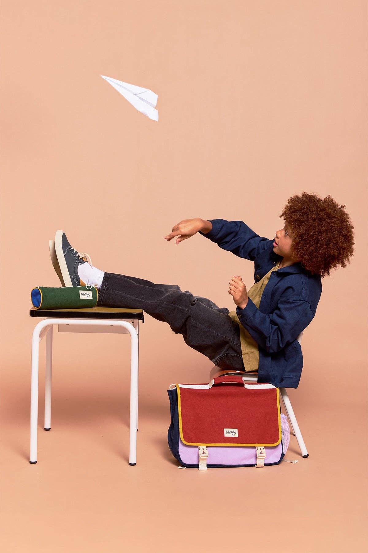 Hindbag - Wholesale Backpack - Kids - Léo Tricolore Terracotta Schoolbag1