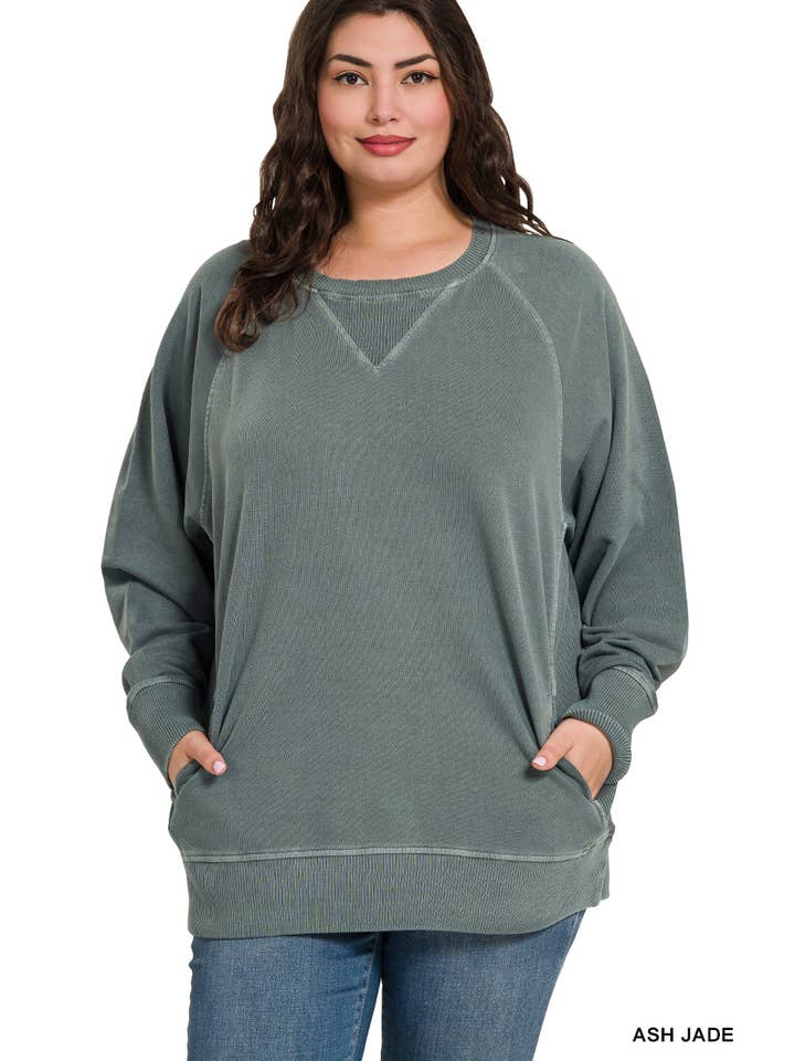 Vanilla Monkey - Wholesale Sweatshirt - Women's - Plus Pigment Dyed French Terry Pullover3