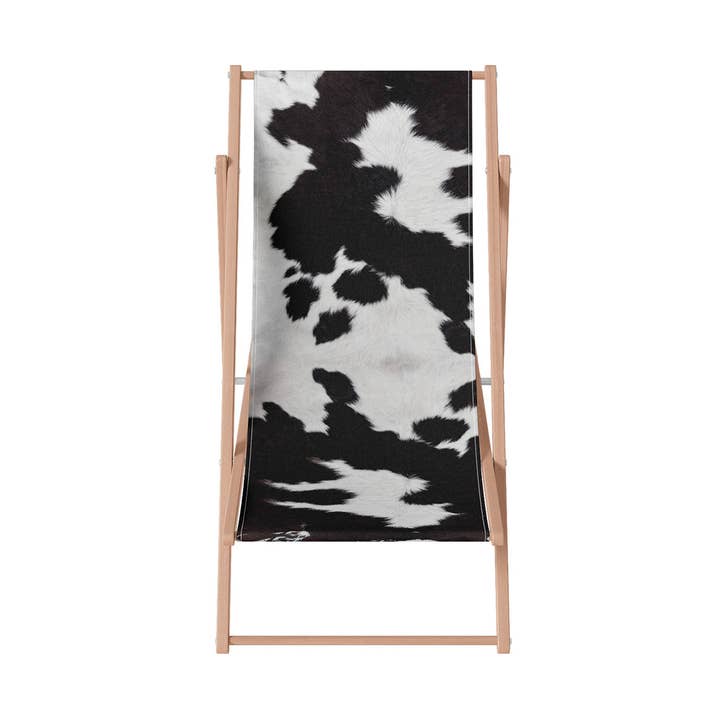Coast and Valley - Wholesale Outdoor Chair - Black and white cowhide sun lounger (fake skin)1