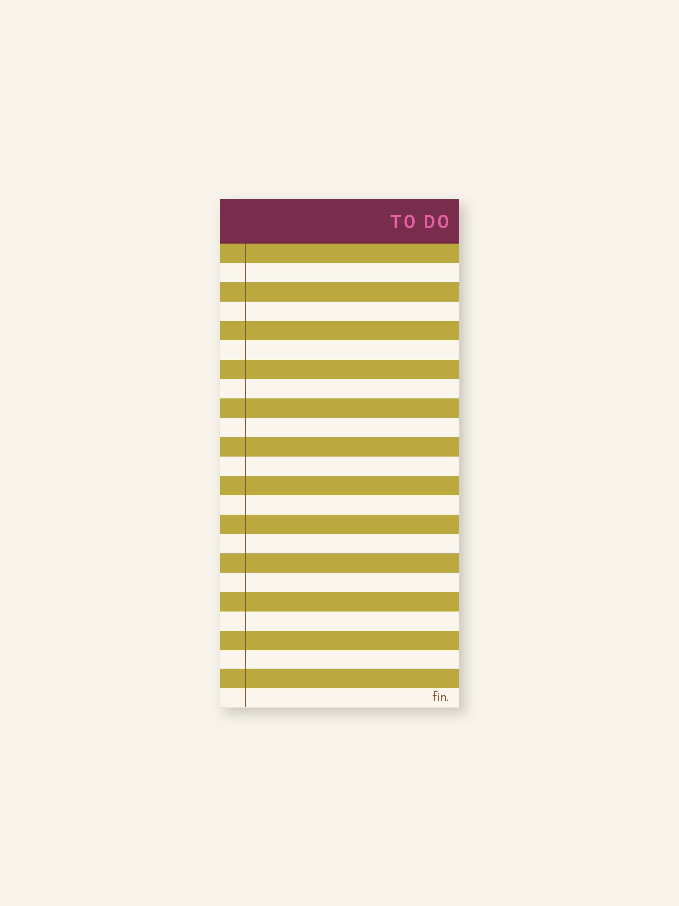 Fin Studio - Wholesale Notepad - Striped To-Do List Pad / DL Size0