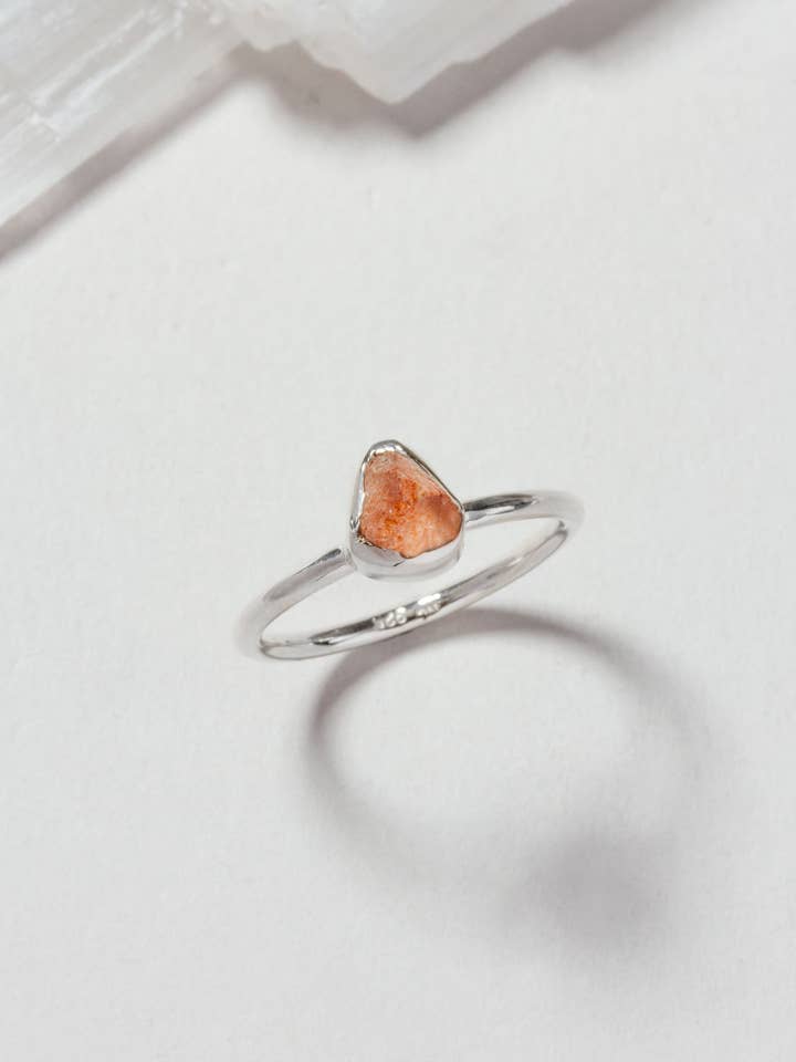 Sterling Silver Shine On Sunstone Ring- Size's 5-10 for wholesale by Luna Norte