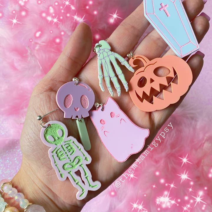 Cosmic lovely - Venta al por mayor Pendientes colgantes - Pendientes Mano Esqueleto Kawaii