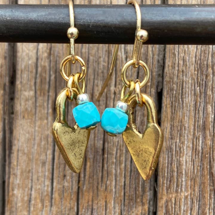 Forever Turquoise Heart Earrings for wholesale by Cool Water Jewelry