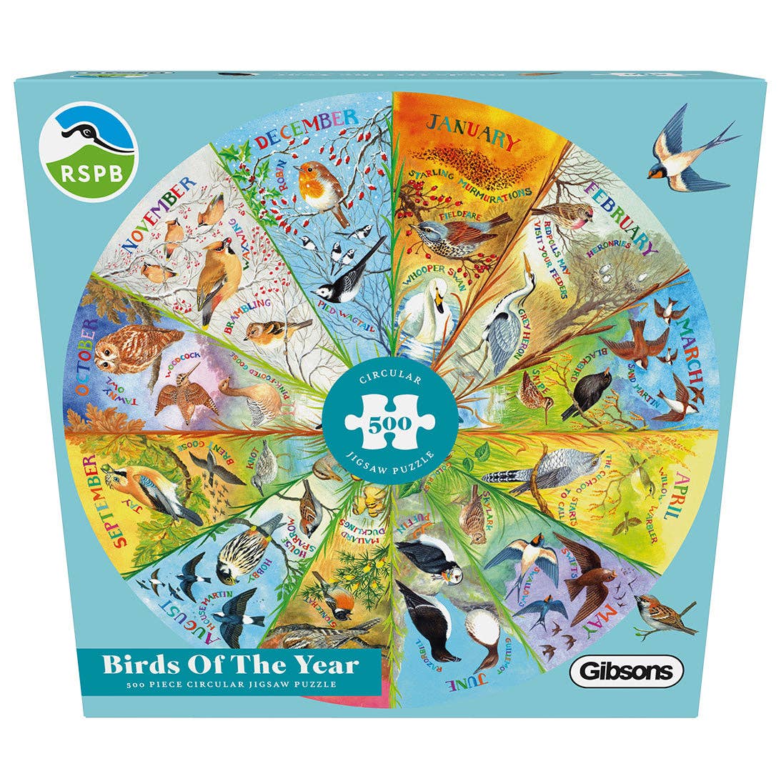 Gibsons Games Ltd – wholesale Puzzle – Adult – RSPB Birds of the Year 500 Piece Circular Jigsaw Puzzle6
