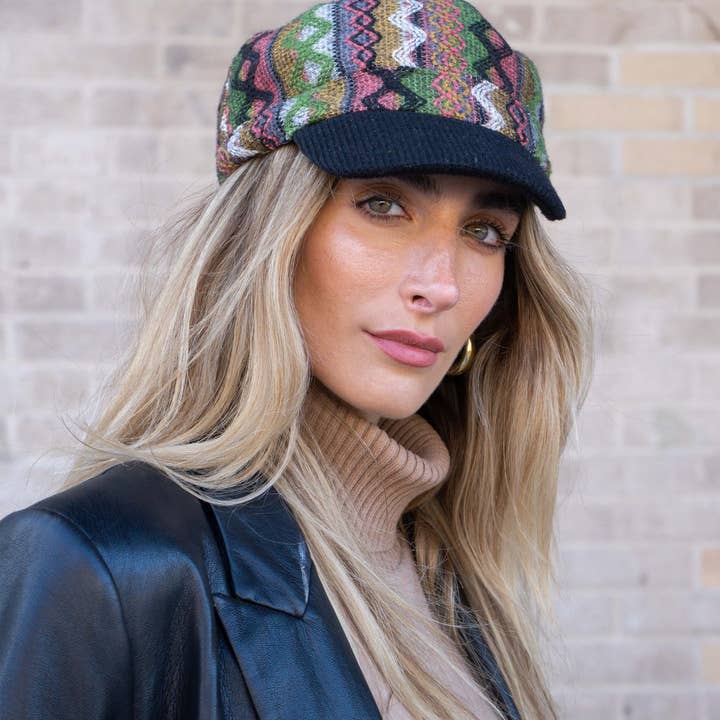Magid - Wholesale Newsboy/Schoolboy Hat - Women's - Magid Geometric Print Cadet Cap1