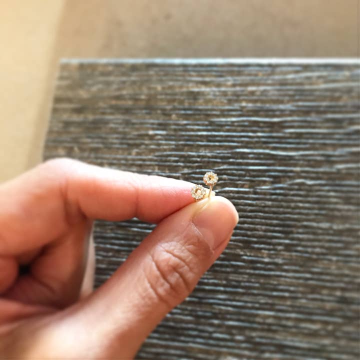 Pave Open Circle Teeny Earrings for wholesale by musthavemustget