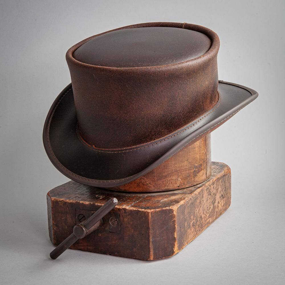 American Hat Makers - Wholesale Fedora - Unisex - Genuine Leather Top Hat - Style Marlow Unbanded7
