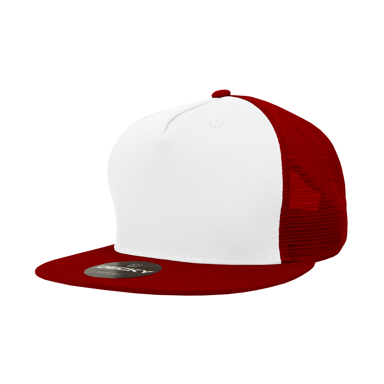The Park Wholesale - Wholesale Truckerpet - Uniseks - Decky 1040 - Blanco Trucker Snapback-hoeden met 5 panelen - 104049
