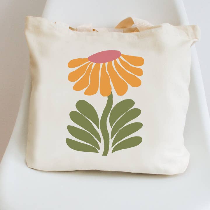 Boho Flower Tote Bag Canvas Sunflower Floral Beach Bags for wholesale by P E T I T R U E