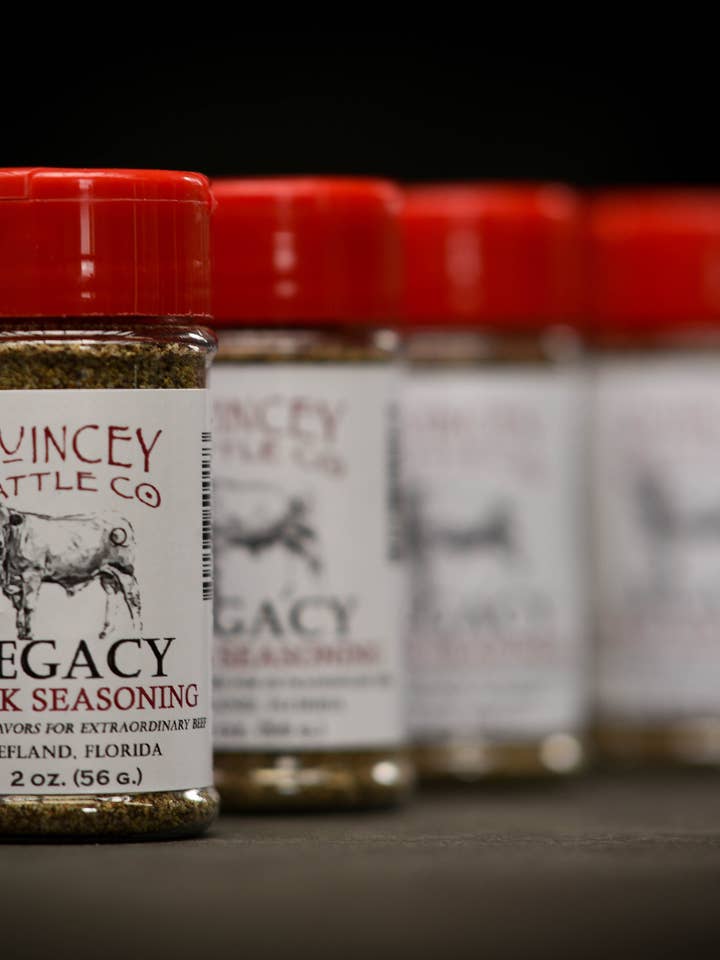 Quincey Cattle Legacy Seasoning 2 oz for wholesale by Quincey Cattle Beef