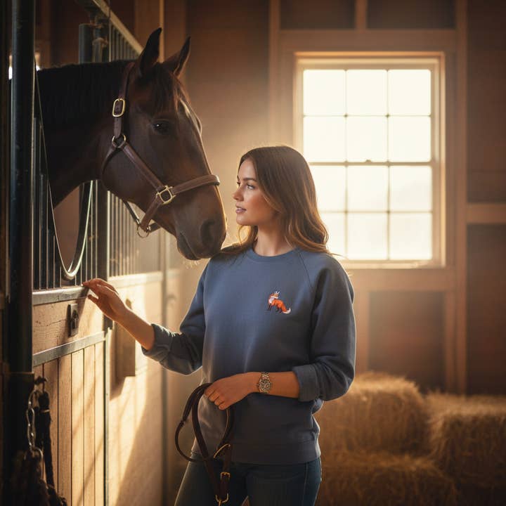 Frederick the Fox Sweatshirt for wholesale by Equine & Design, LLC