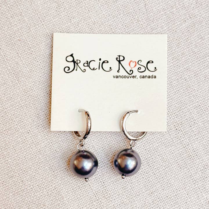 Gracie Rose Designs - Wholesale Hoop Earrings - Czech Glass Round Pearl Hoop Earrings8