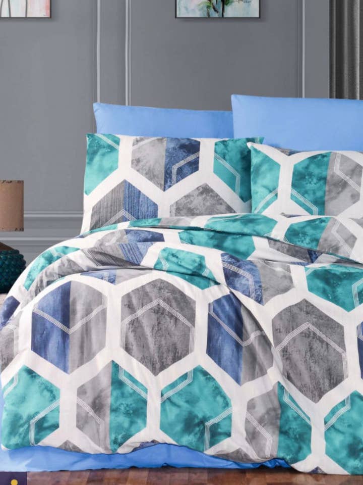 Parure de lit Hexagon 4 pièces pour la vente par SannasDecor