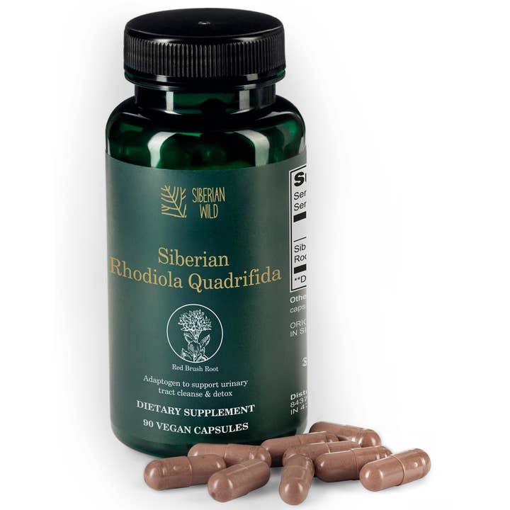 SiberianGreen - Wholesale Oral Supplement/Vitamin - Siberian Wild Rhodiola Quadrifida Capsules – 350 mg – 90 Vegan Capsules