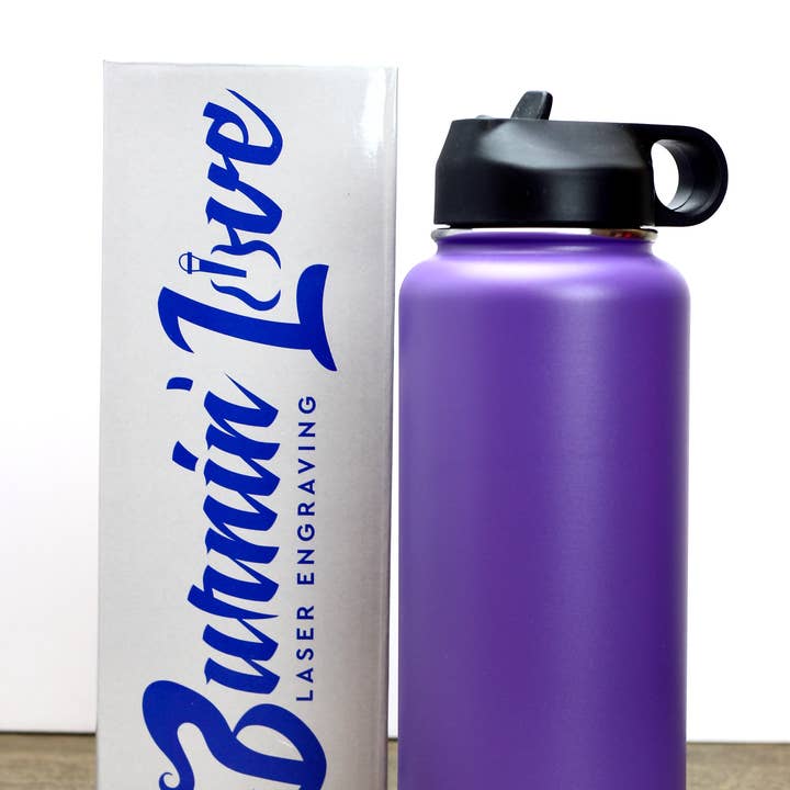 Burnin Love Laser Engraving - Vente Bouteilles d'eau - Gourdes gravées au laser Burnin' Love de 32 oz (946 ml)12