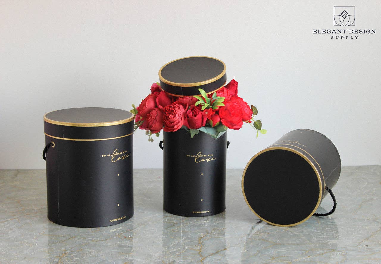 Elegant Design Supply - Wholesale Gift box - Do all things with Love Round Hat Flower Box2