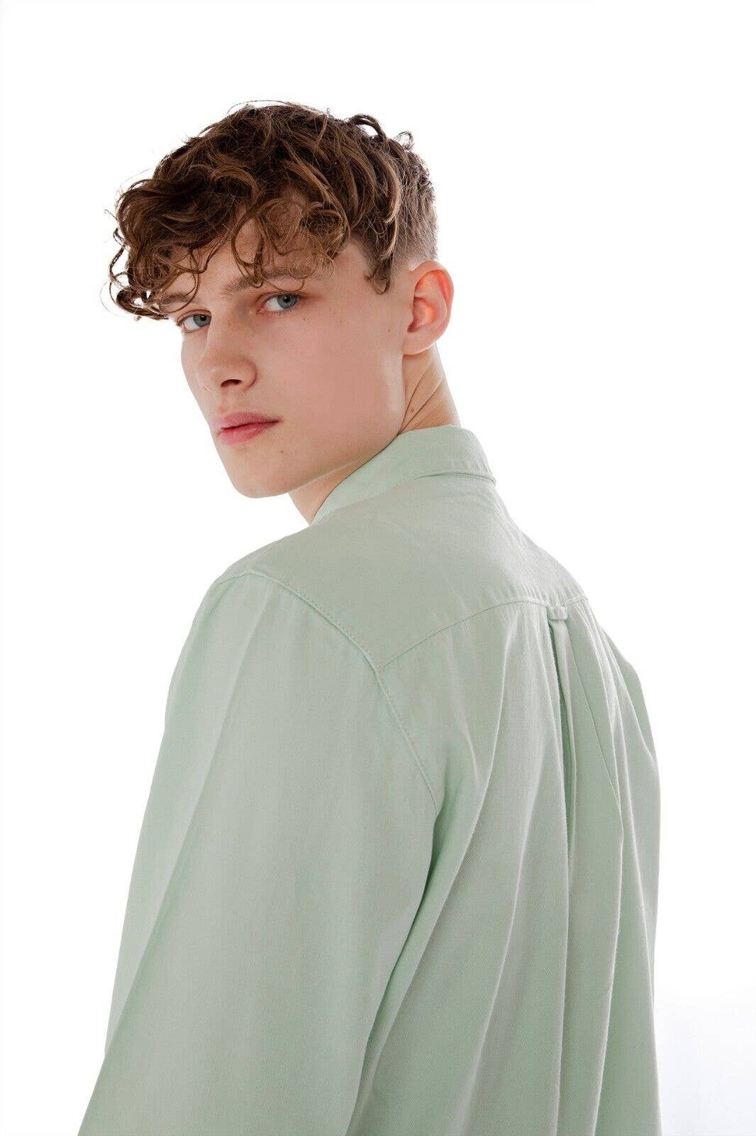 Mens Long Sleeve Shirt for Casual Formal Wear - Pumic Stone for wholesale on Faire1