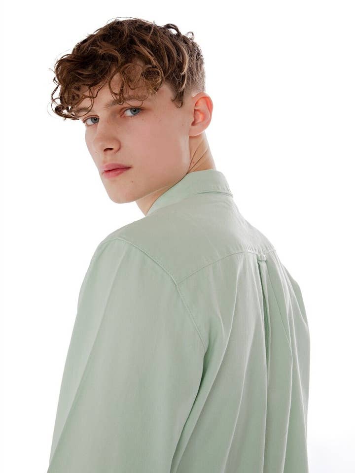 Mens Long Sleeve Shirt for Casual Formal Wear - Pumic Stone for wholesale on Faire1