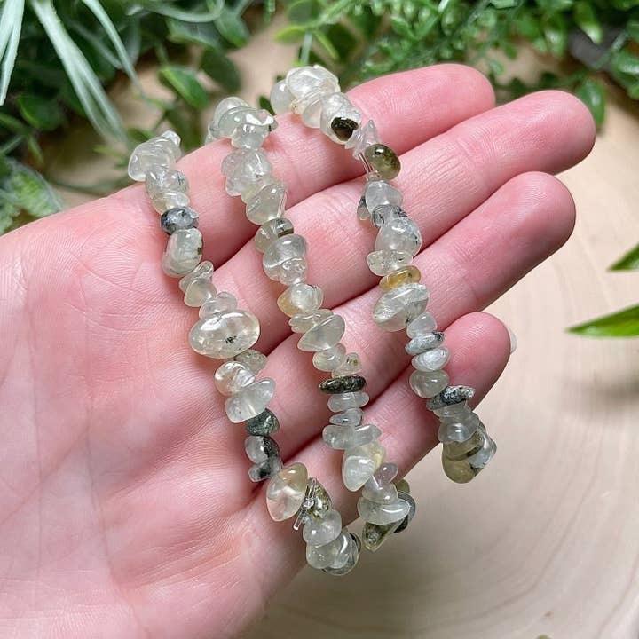 Copper Ashes - Wholesale Beaded Bracelet - Prehnite Chip Bracelet0