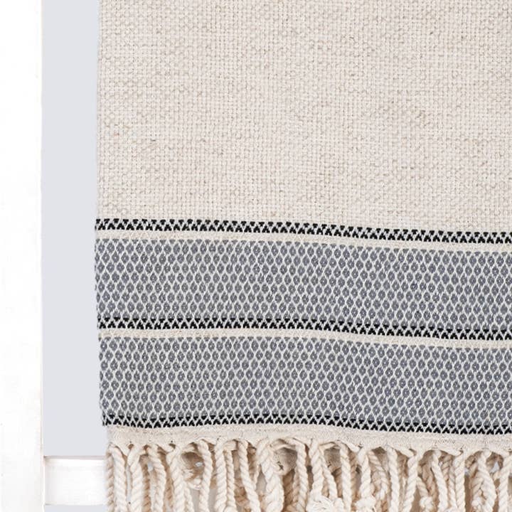 madeathand.nl - Vente Serviettes de bain - Serviette en lin à motif losange1