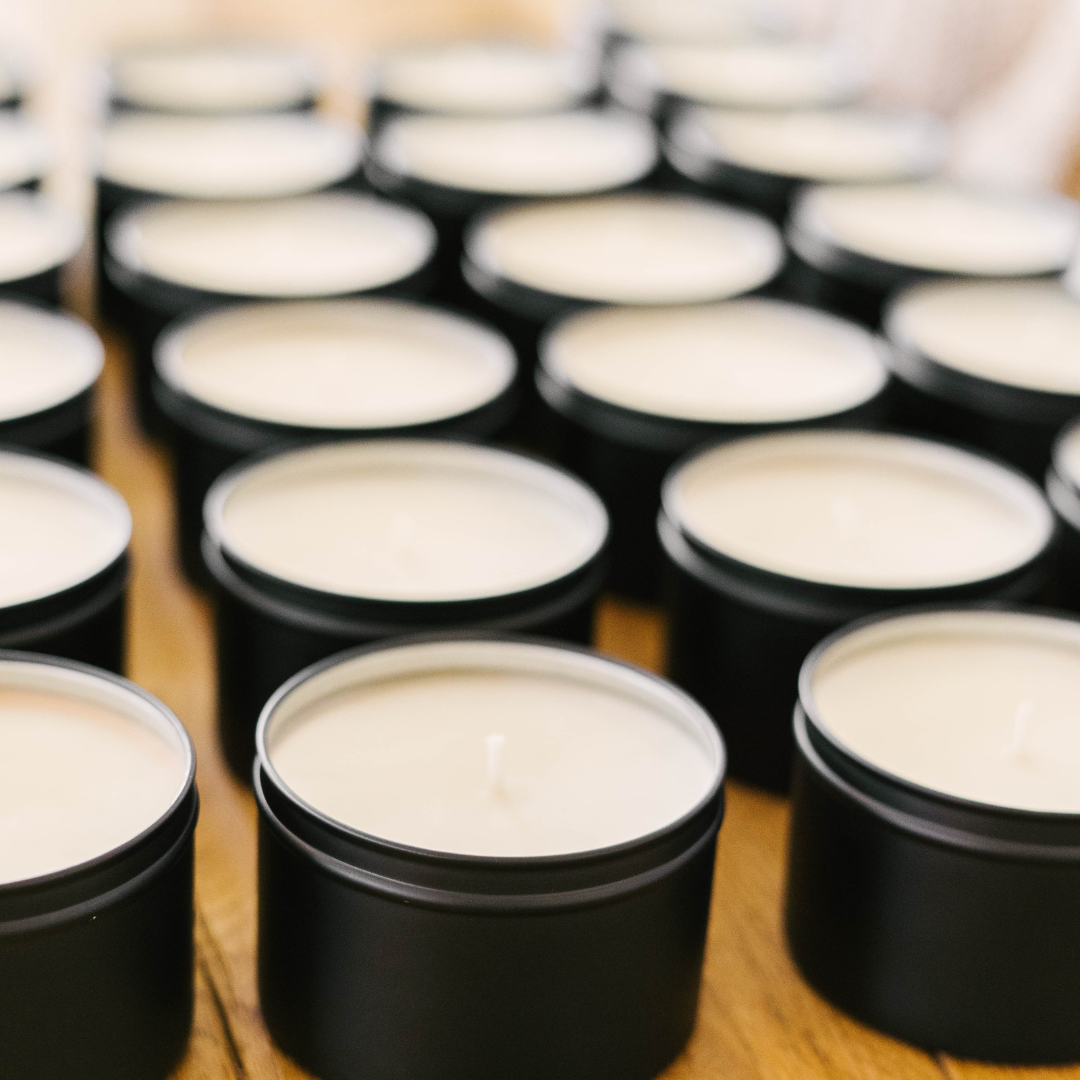 River Birch Candles - Wholesale Food Storage Container - Empty 8oz Matte Black tins2