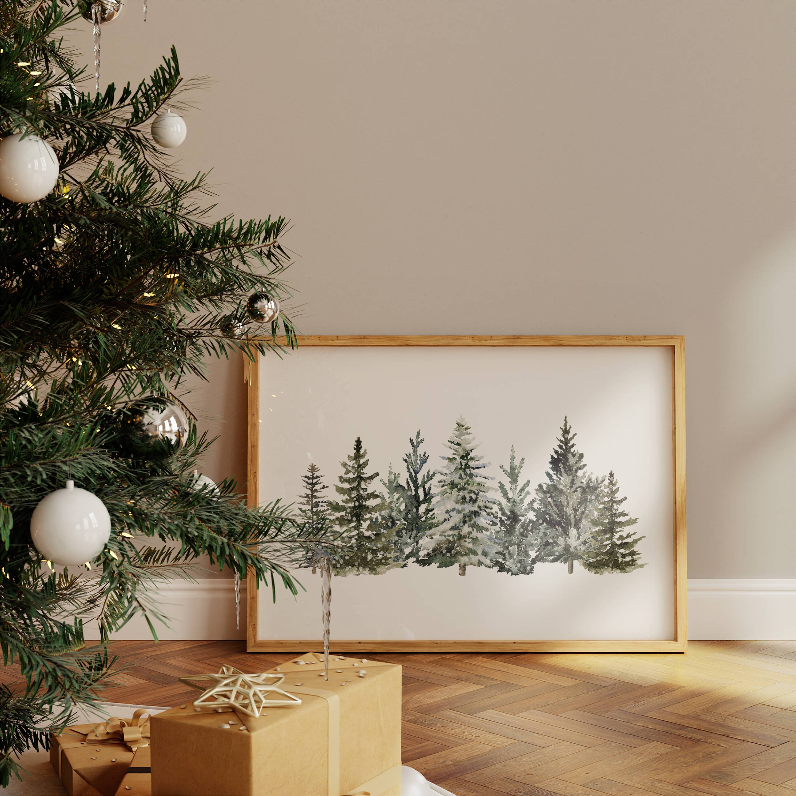 KIKIANDNIM - Wholesale Art Print - Vintage Christmas Wall Art Print | Winter Trees | Home Decor2